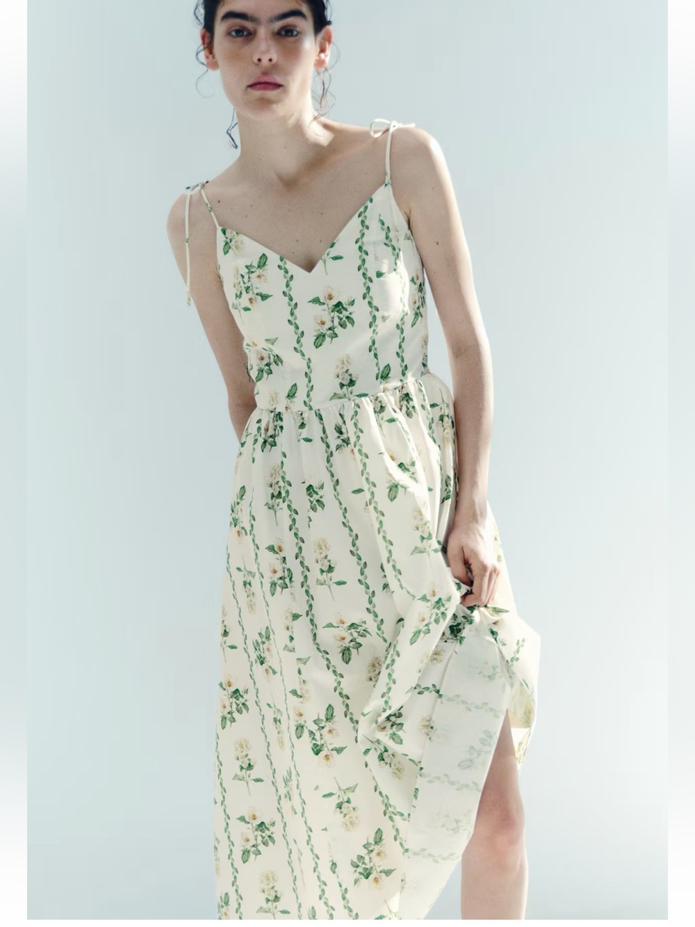 H&M Flared Skirt Strappy MIDI Dress SZ SMALL NWT